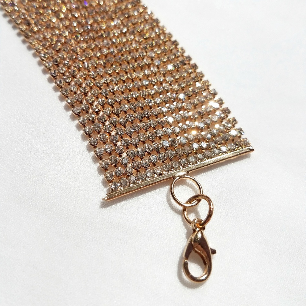 Rhinestone Choker - Gold